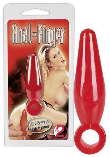 Anal Finger-rød - Delikat analplug med finger ring