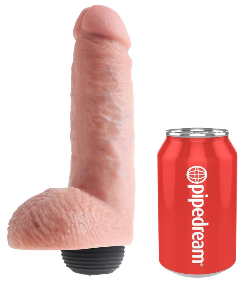 8" Sprøjtende Dildo Med Kugler - Realistisk Legesager