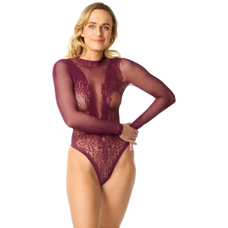 Nortie Clover Bundløs Bordeaux Bodystocking - Bordeaux - One Size