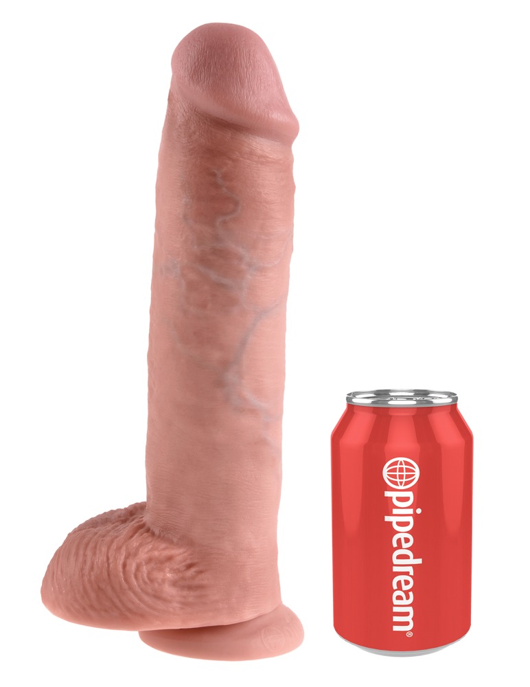 11" Dildo med Kugler - Realistisk og Strap-On Kompatibel